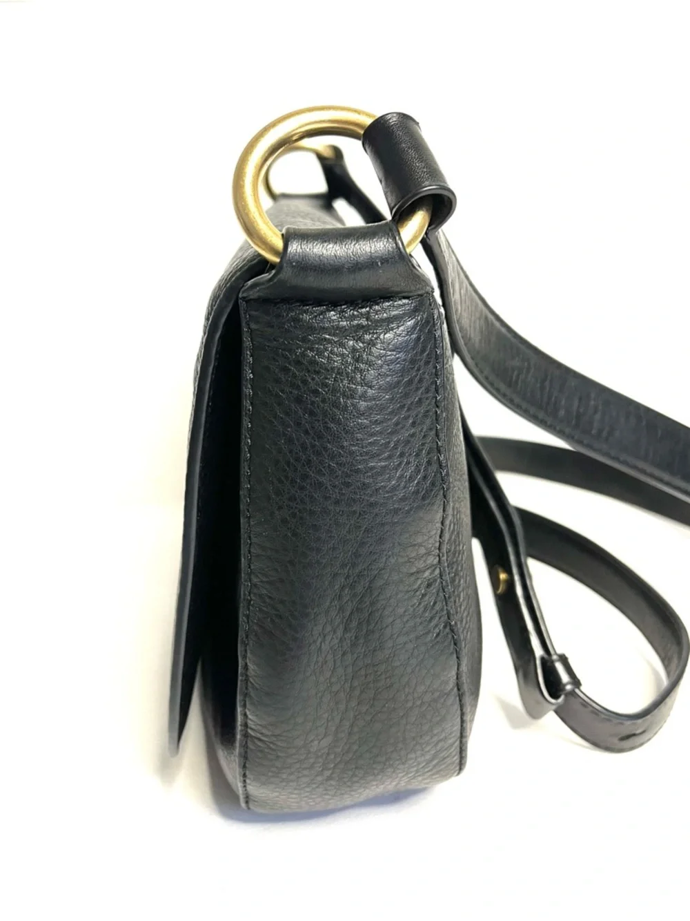 Michaels Kors Black Pebbled Leather Flap Crossbody